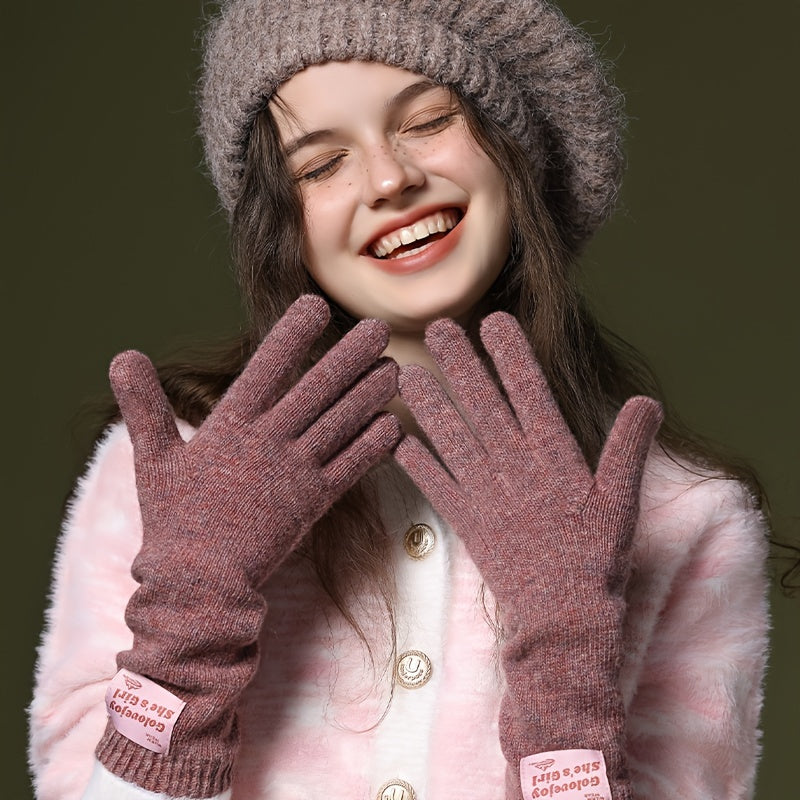 Winter Knitted Gloves for Men and Women, Warm Windproof Touch Screen Gloves