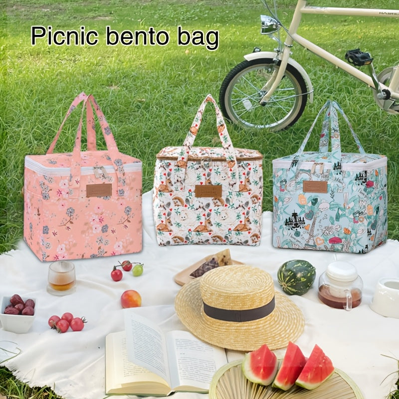 Large Capacity Insulated Cooler Bag Lunch Tote Aluminum Foil Lining