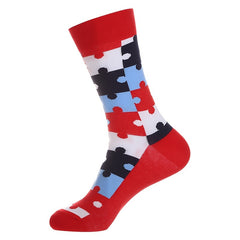 Geometric Crew Socks For Men US7.5-9.5