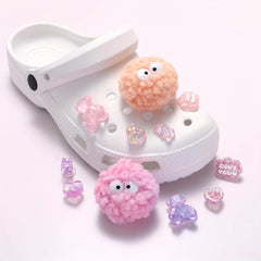 12pcs Set 3D Pink Purple Sandals Slippers Shoe Charms Women Girls