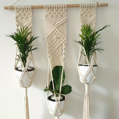 Macame Tassel Tapestry Flower Basket Plant Coat Hanger Wall Pendant