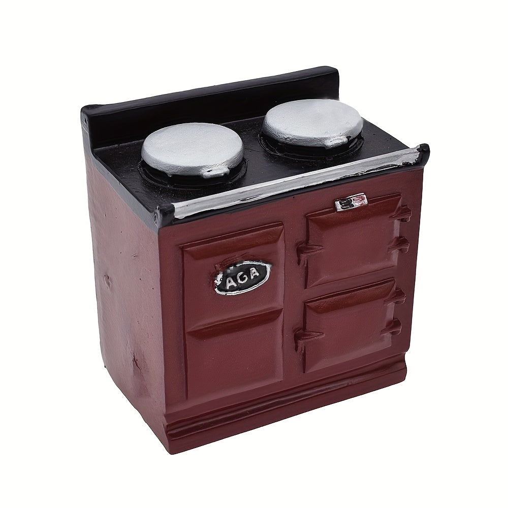 1:12 Scale European Gas Stove Mini Stove Dollhouse Kitchen Accessory in Red