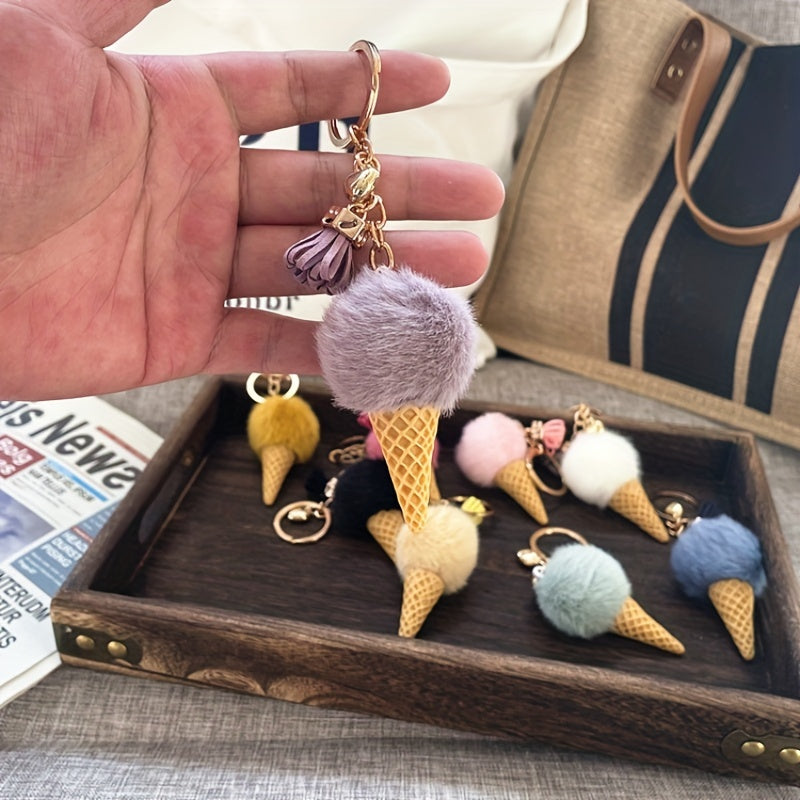 Cute Ice Cream Keychain Plush Toy