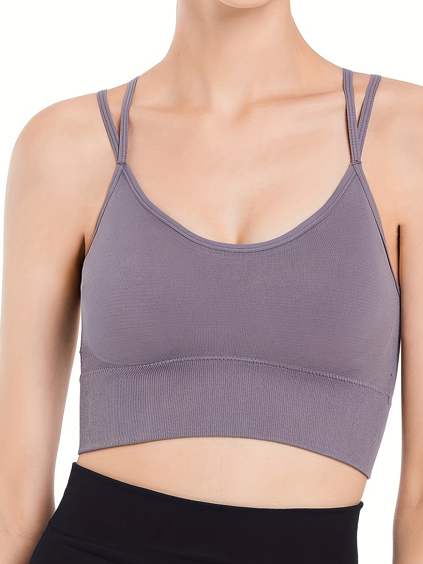 Sports Bra Women's Plus Seamless Criss Cross Back Fitness Running Bra