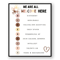 Diversity Poster Feelings Print Affirmations Nursery Decor