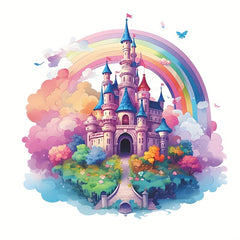 Castle Wall Stickers Rainbow Clouds Children's Room Decoration