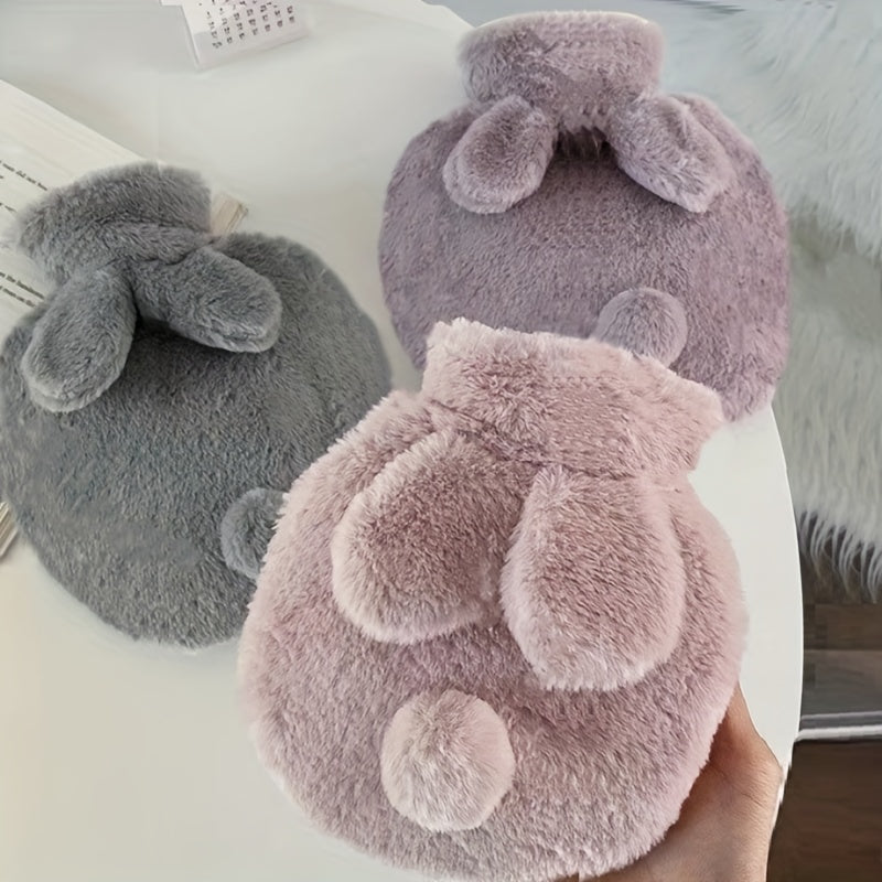 300ml Plush Rabbit Hot Water Bag With Lid & Washable Cover