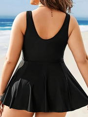 Modest Tankini Set Lace Cut Out Dress & Pant