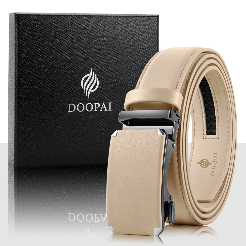 Doopai Men's Ratchet Dress Belt Adjustable 4 Leath