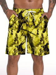 Men's Waterwave Print Swim Trunks Beach Board Shorts