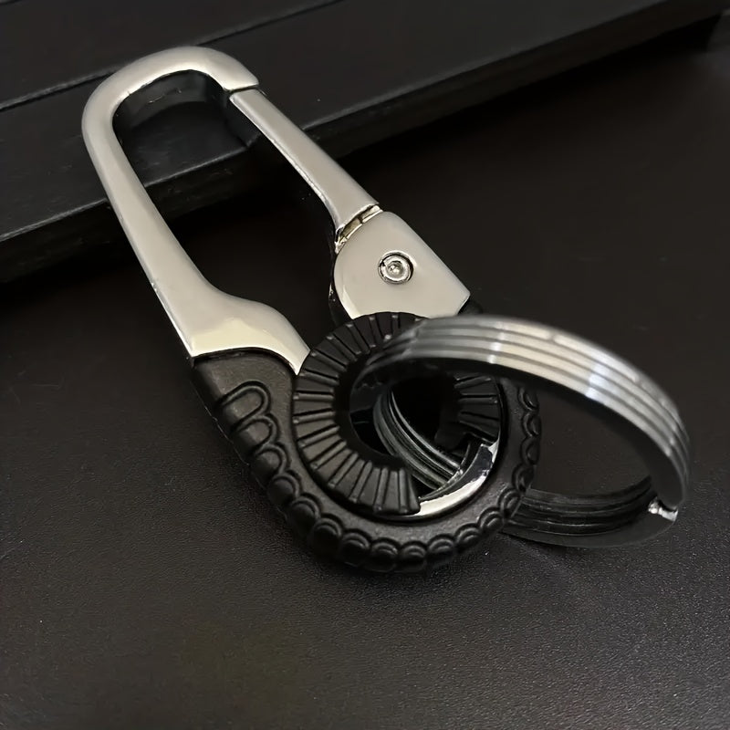 Men's Stainless Steel Car Keychain Waist Clip With Key Ring