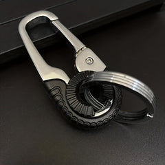 Men's Stainless Steel Car Keychain Waist Clip With Key Ring