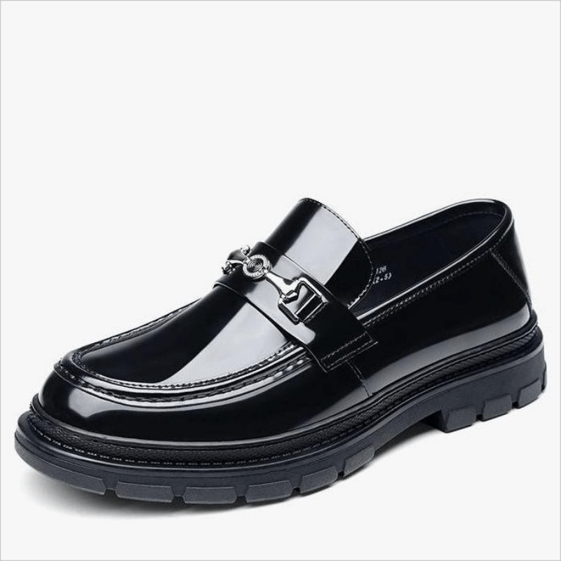 Metallic Decor Loafer Shoes for Men