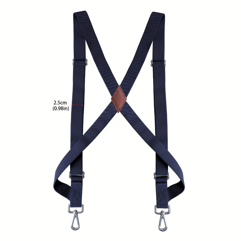 Men's Heavy Duty Trucker Suspenders 2" Wide X-back 2 Snap Hooks