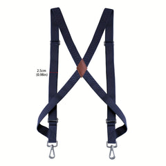 Men's Heavy Duty Trucker Suspenders 2" Wide X-back 2 Snap Hooks