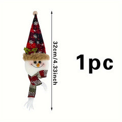 Xmas Snowman Wine Bottle Cover Doll - Tree Top Heart Pendant