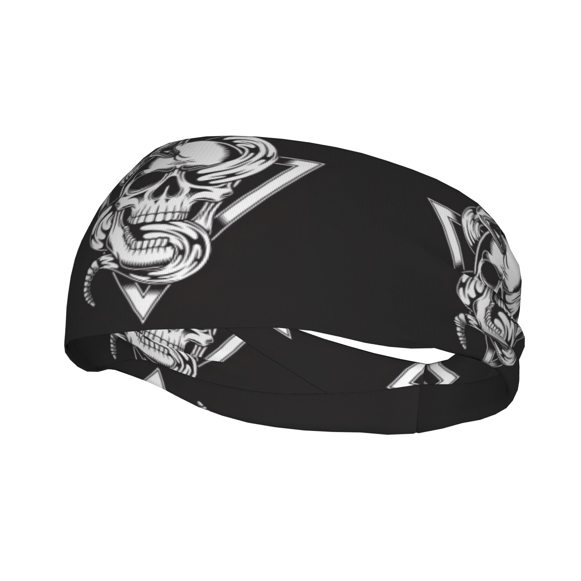 Skull & Snake Sports Headband Sweat Wicking Stretchy Unisex Polyester