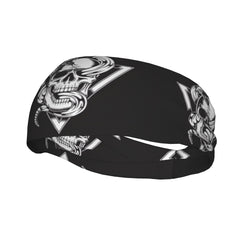 Skull & Snake Sports Headband Sweat Wicking Stretchy Unisex Polyester