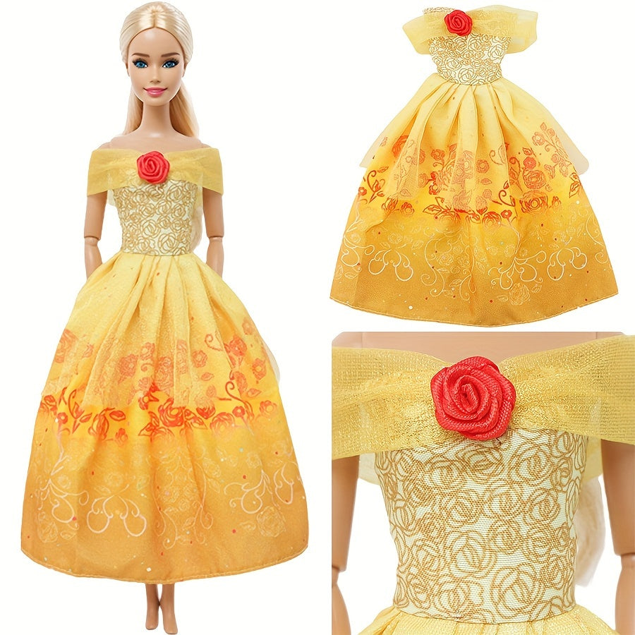 8pcs Princess Dress 8pcs Doll Movie Princess Role Playing Clothes Fairy Tale Bal