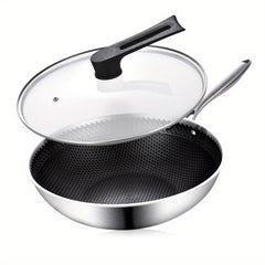 32cm Stainless Steel Wok with Honeycomb Coating