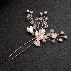 Bridal Hairpin Floral Crystal Rhinestone Hair Comb