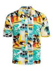 Men's Hawaiian Print Shirt Lightweight Casual Shirt