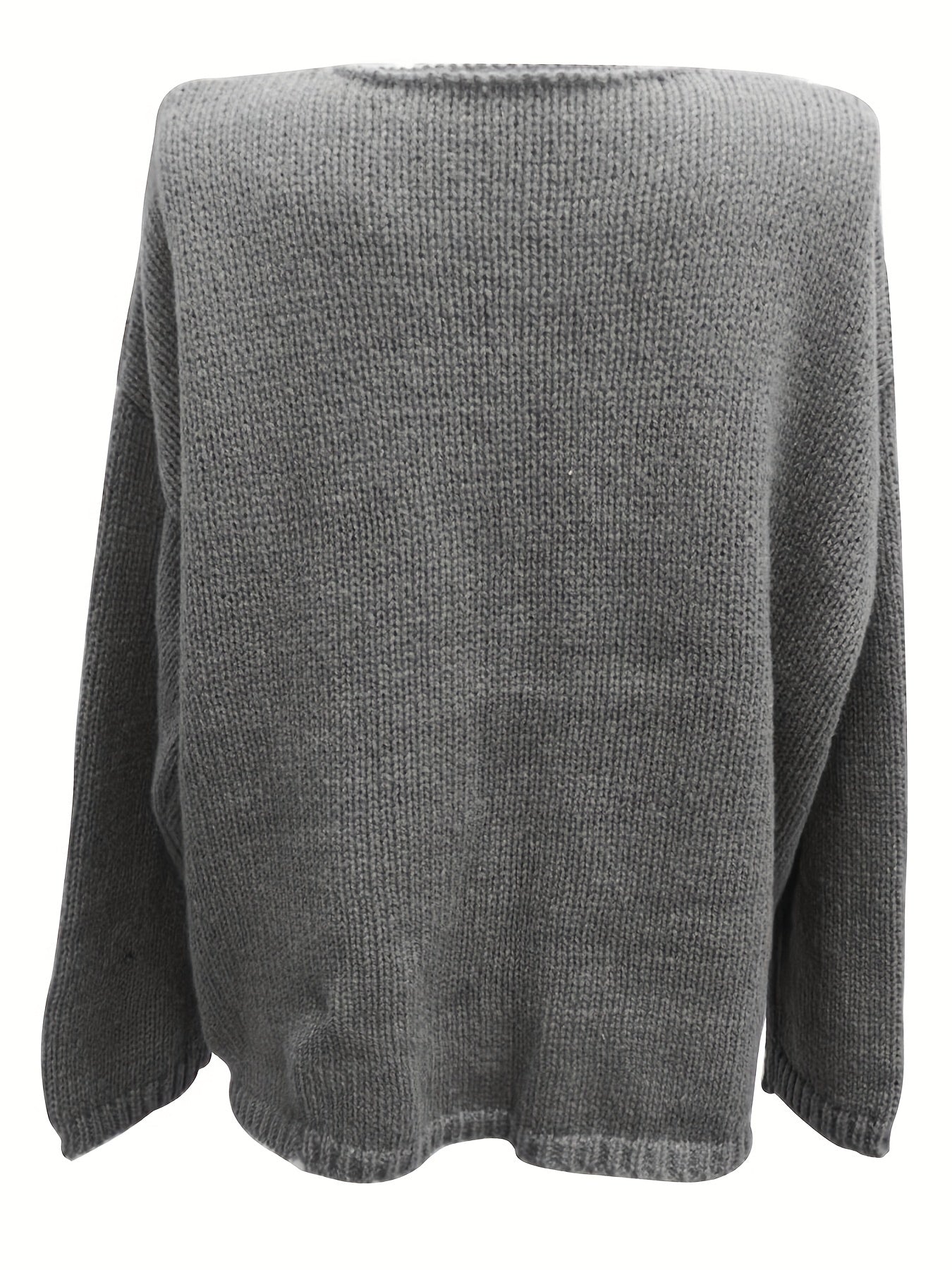 Casual Sweater Women's Plus Long Sleeve V Neck Jumper
