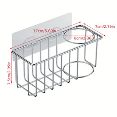 Stainless Steel Sink Caddy Sponge Holder Soap Rack