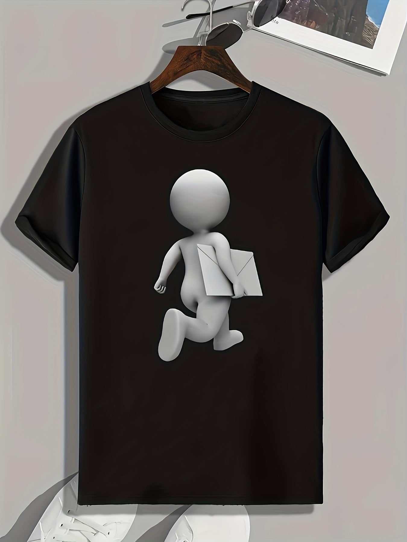 Cartoon Pattern Print Men's Comfy Sports T-shirt