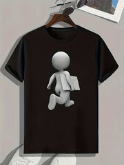 Cartoon Pattern Print Men's Comfy Sports T-shirt