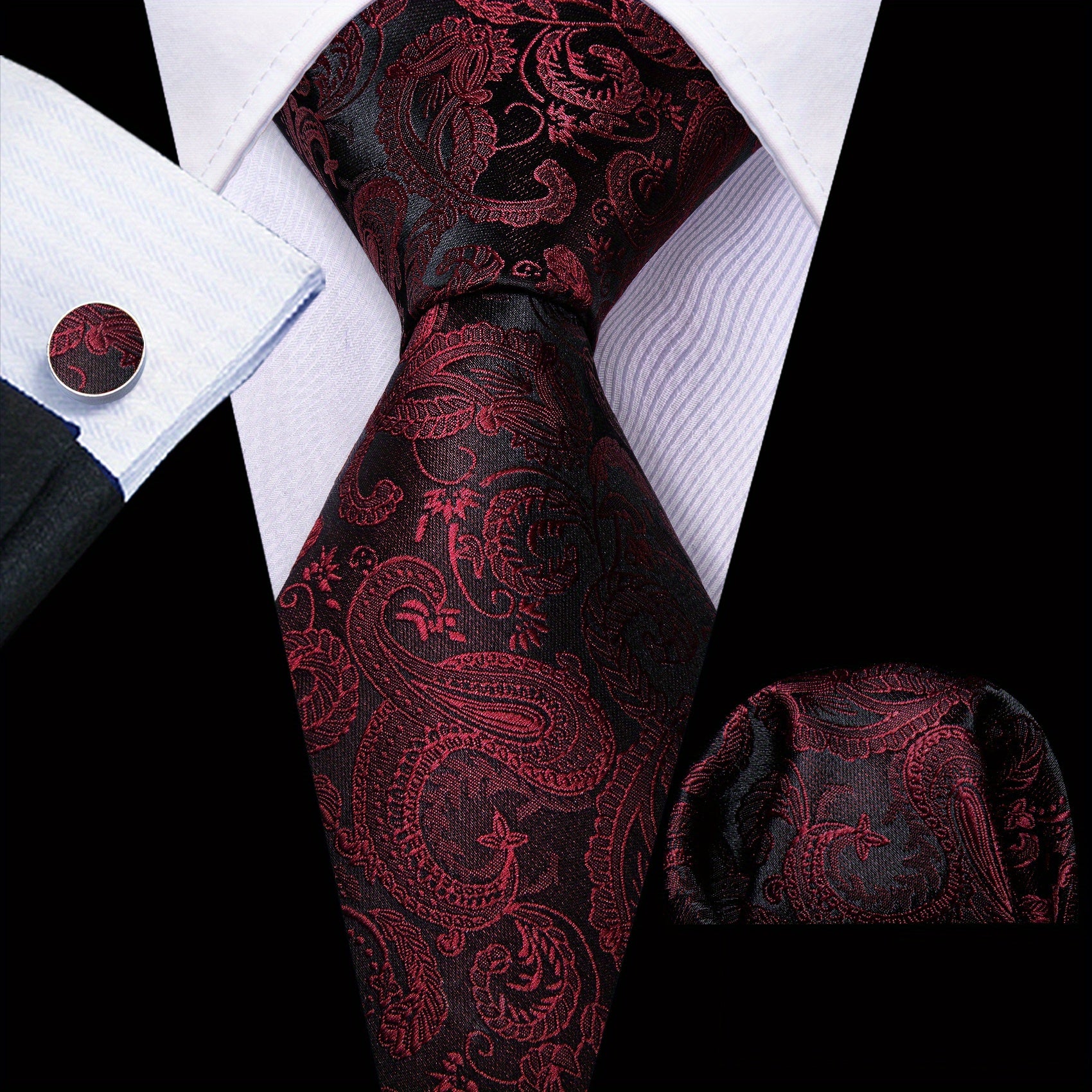 Men's Classic Jacquard Paisley Tie Set