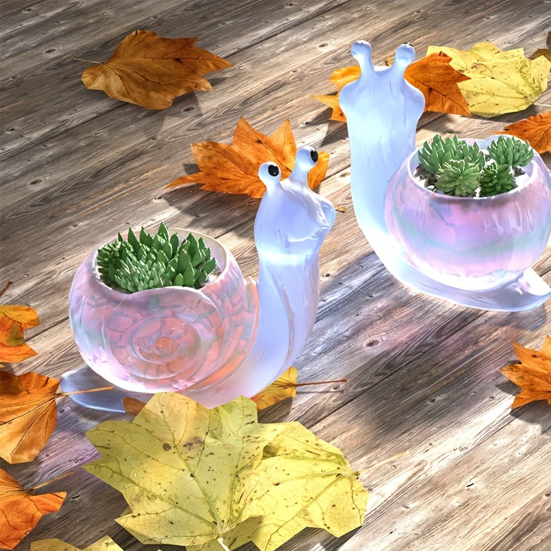 Snail Silicone Mold Garden Potting Box Succulent Plant Ornament