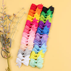 40pcs Mini Pinwheel Grosgrain Ribbon Bow Hair Clips for Girls