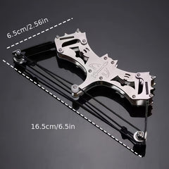 Stainless Steel Mini Bow Decompression Toy with 5 Suction Cup Arrows