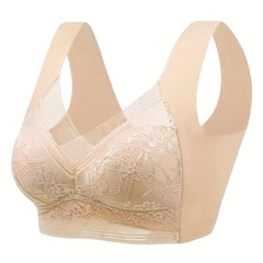 Lace Wireless Bra Full Coverage Comfy Breathable Women's Lingerie