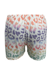 V Neck Tee & Leopard Shorts Pajama Set