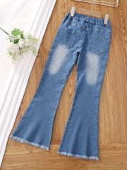 Girls' Flare Leg Denim Jeans For Kids Teens All Seasons