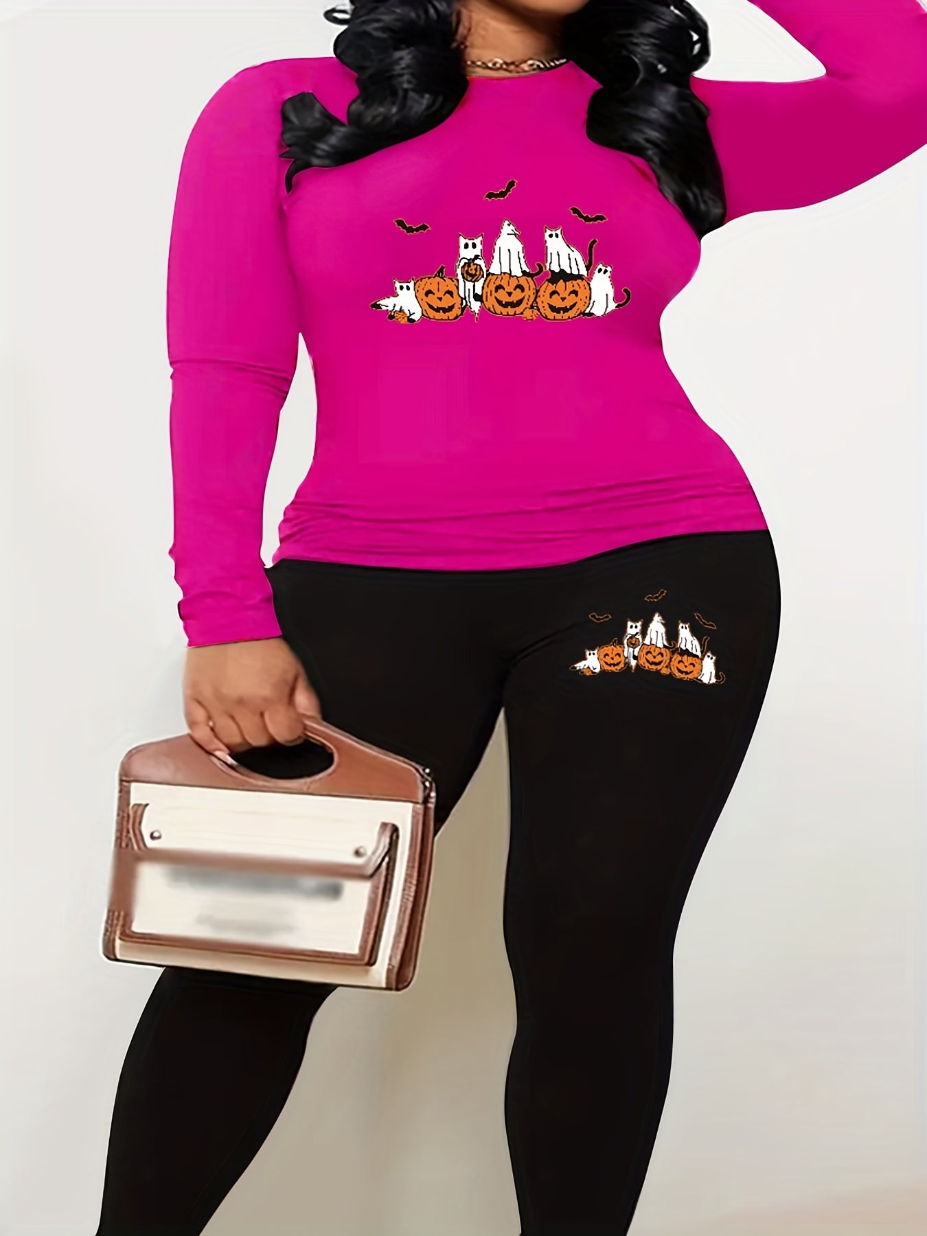 Halloween 2pcs Set Women's Tee & Leggin