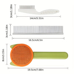 3 Pack Cat Grooming Kit Slicker Brush & Comb for Small & Large Breeds