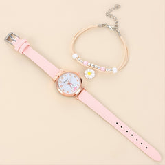 Autumn Winter Girls Quartz Watch Daisy Bracelet