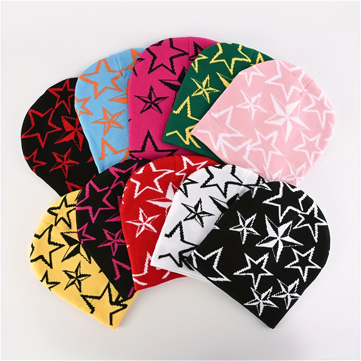 Goth Pentagram Beanie Y2K Star Knit Hat