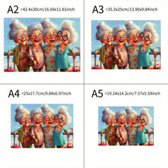 Wooden Puzzle - 4 Grandmas Traveling - Ideal for Birthday Gifts