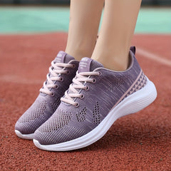Breathable Lace Up Walking Shoes Flying Woven Outdoor Sports Shoes
