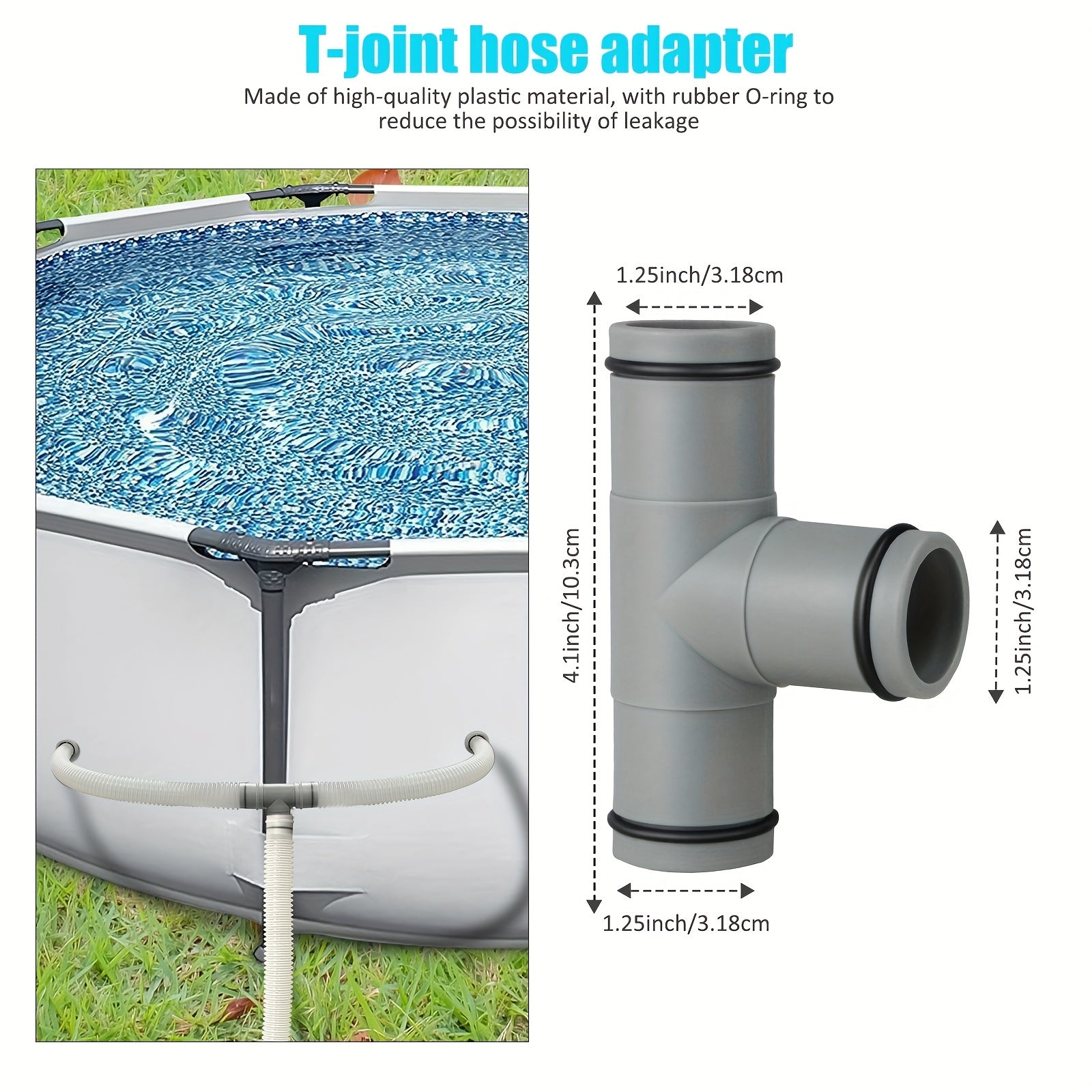 2 Pack 32mm Hose Parts for Inflatable Pool - PP Material Pipe Accessories