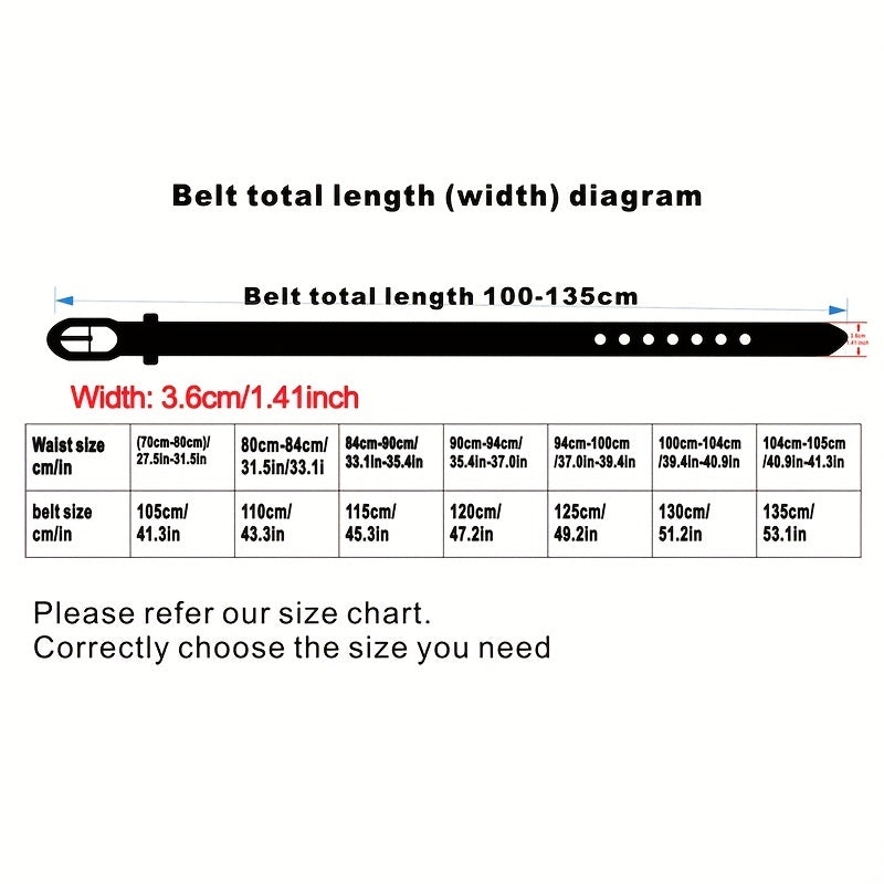Men's Leather Jeans Belt Classic Dress Belt Prong Buckle