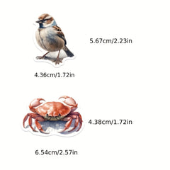 50pcs Realistic Animal Stickers Waterproof PVC Collection