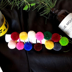 12pcs Colorful Plush Ball Hair Bands for Kids Girls Ponytail Headwear