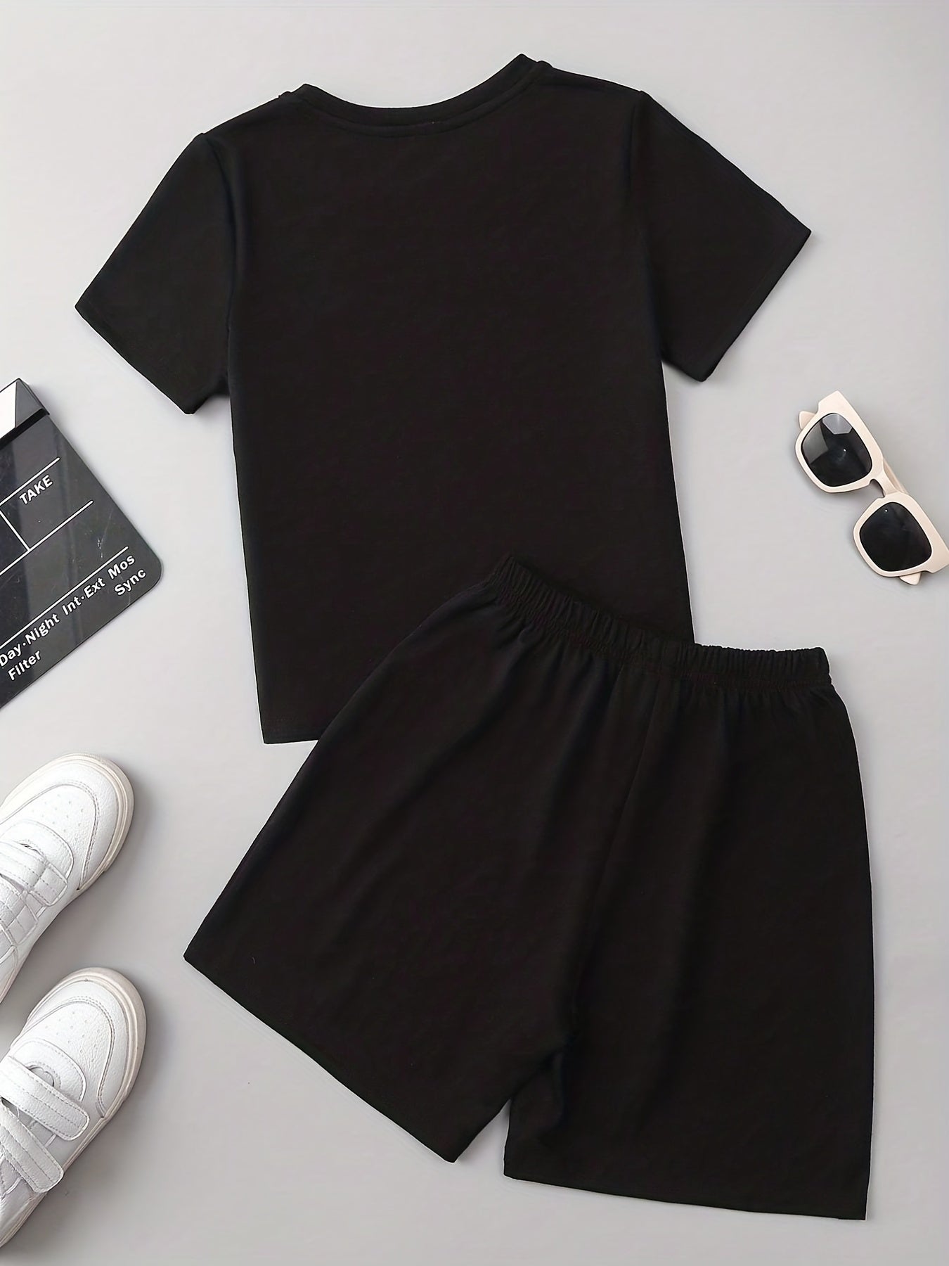 2pcs Boys Casual Short Sleeve T shirt&Shorts Set Summer Kids Clothing