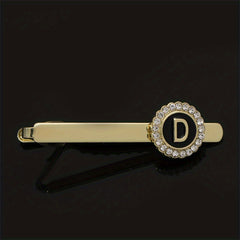 Men's Zirconia Initial Letter Tie Clip