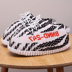 Men's Striped House Shoes Soft and Cozy Slip On Slippers for Indoor Comfort
